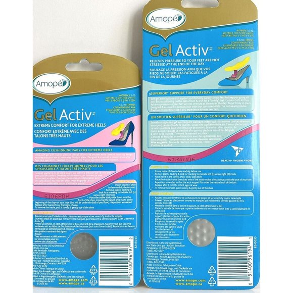 Amopé Gel Activ Ladies High Heel Insoles ~ Comfort Insoles ~ Set of 2 ~ NEW - Picture 4 of 10